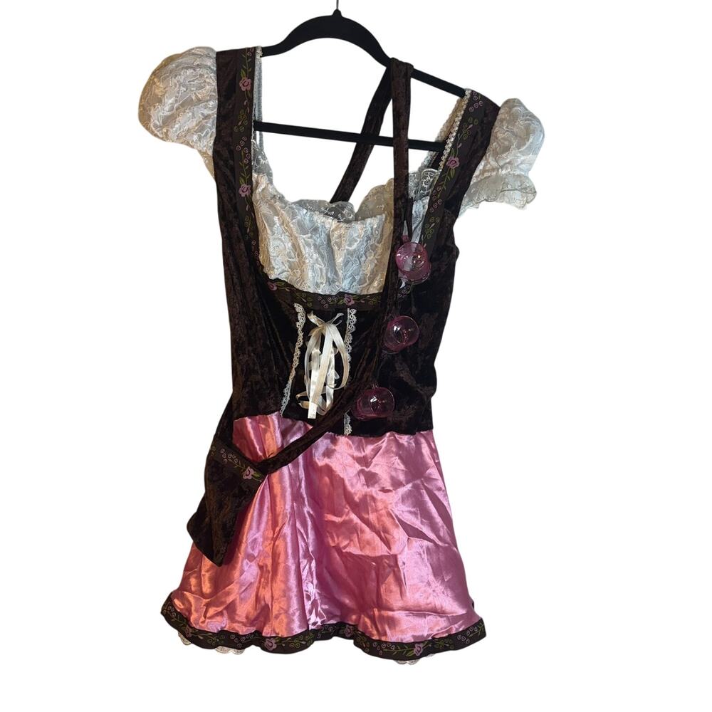 Fun World German Beer Girl Oktoberfest Dirndl Costume Dress S/M Shot Glasses